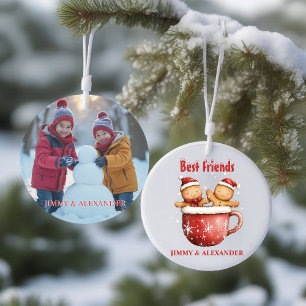 Gingerbread man Personalised photo Christmas Ornament