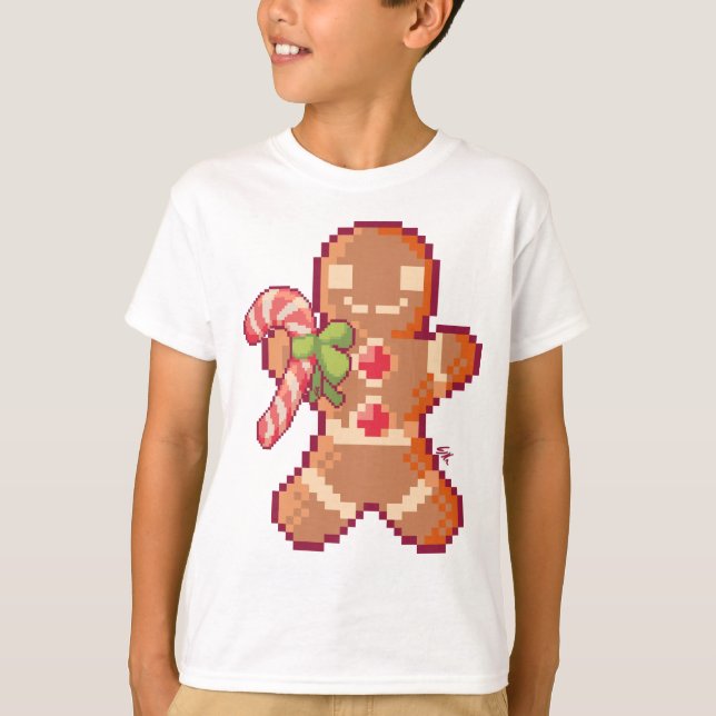 GingerBread man, pixelart, Pixel Art  T-Shirt (Front)