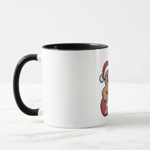 Gingerbread Man Play Guitar Electric Christmas  Mug