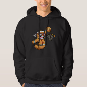 Gingerbread Man Playing Basketball Christmas Xmas Hoodie