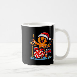 Gingerbread Man Playing Drums Coffee Mug