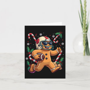 Gingerbread Man Playing Football Christmas Xmas Ki Card