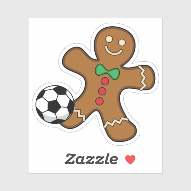Gingerbread Man Playing Soccer (Sheet)