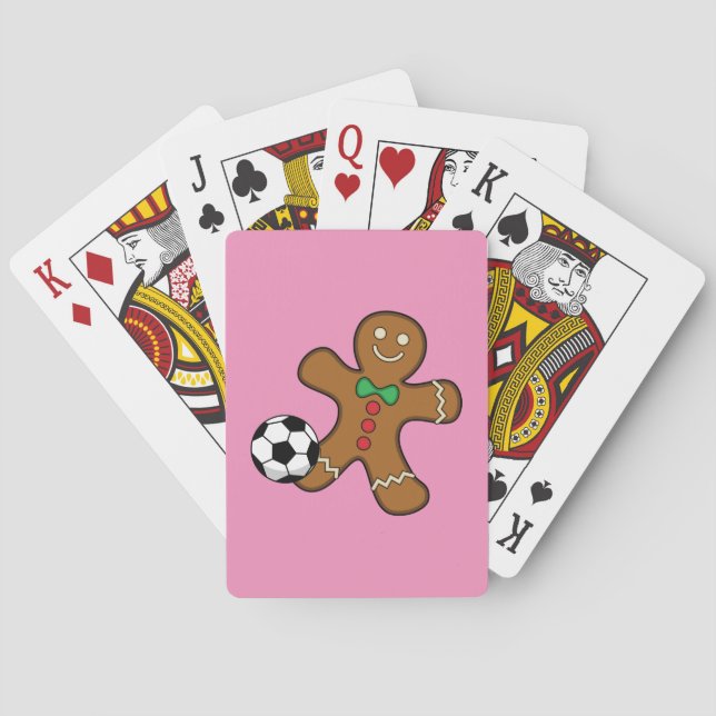 Gingerbread Man Playing Soccer Cards (Back)