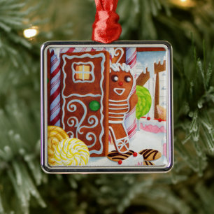 GINGERBREAD MAN Premium Square Ornament