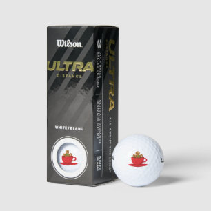 Gingerbread Man Relaxing In Hot Chocolate Red Cup Golf Balls