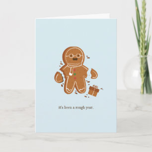 Gingerbread Man Rough Year Holiday Card
