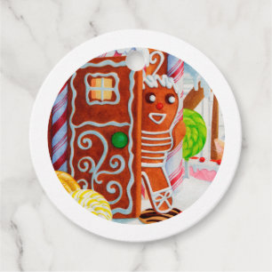 GINGERBREAD MAN Round Gift Tags