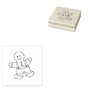 Gingerbread man rubber stamp