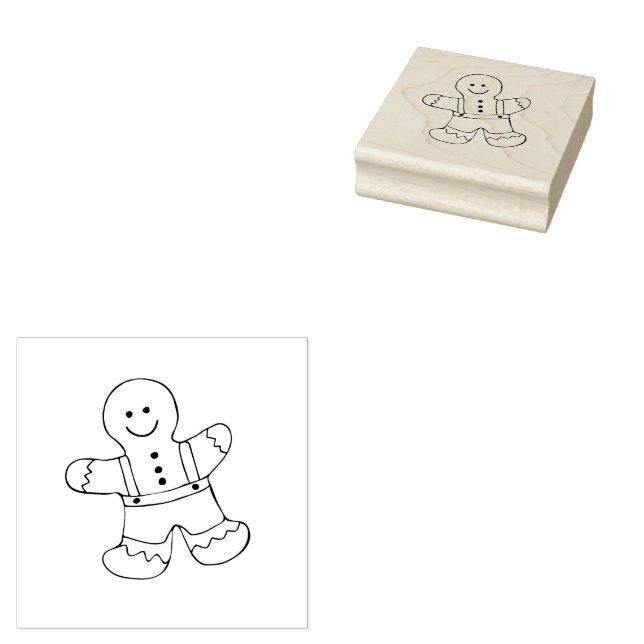 Gingerbread man rubber stamp (Stamped)
