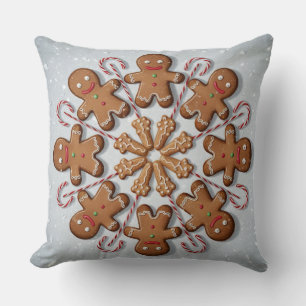 Gingerbread Man Seamless Pattern Christmas  Cushion