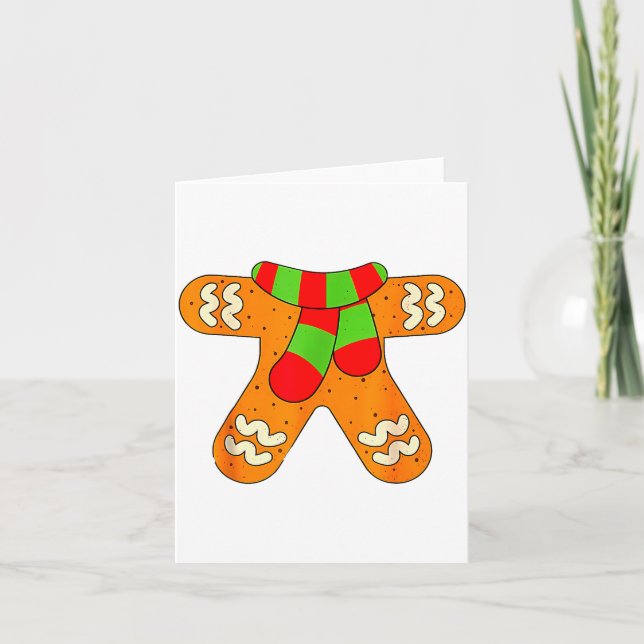 Gingerbread Man Shirt Adult Kids Men Women Cookie  Card (Front)