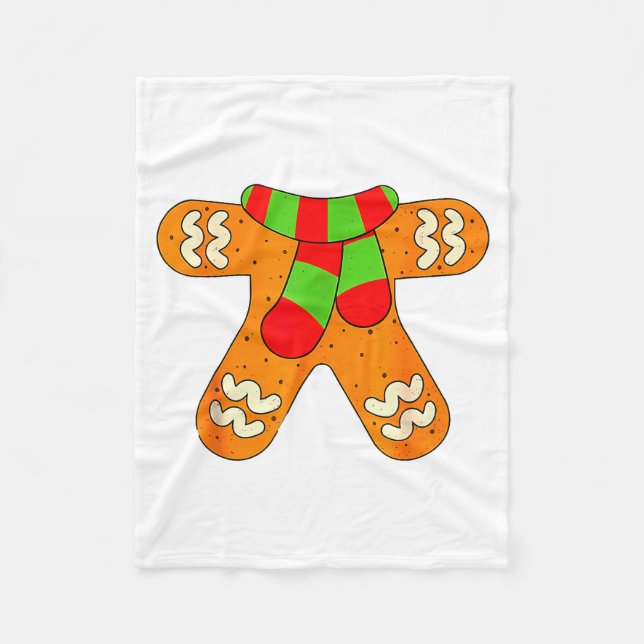 Gingerbread Man Shirt Adult Kids Men Women Cookie  Fleece Blanket (Front)