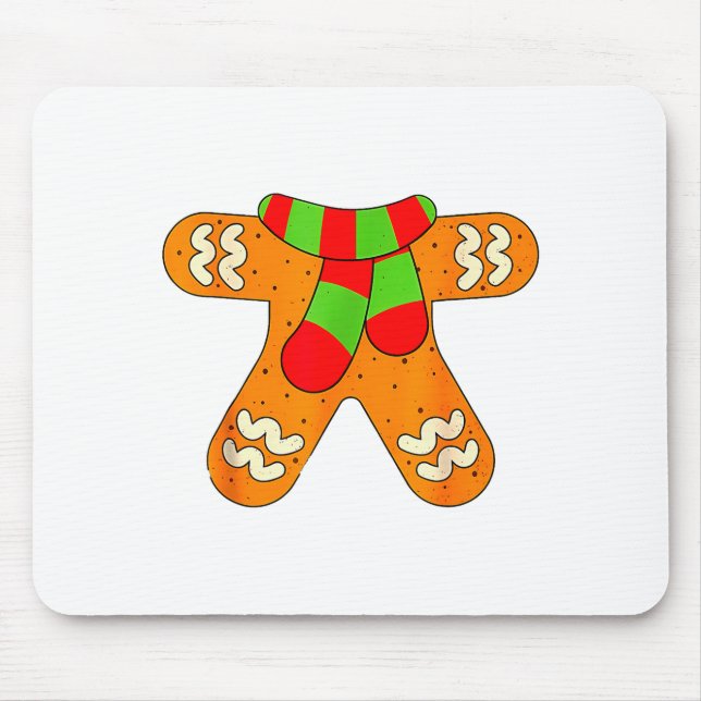 Gingerbread Man Shirt Adult Kids Men Women Cookie  Mouse Mat (Front)