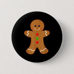 Gingerbread Man Shirt Christmas Cookie Baking Holi 6 Cm Round Badge