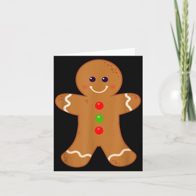 Gingerbread Man Shirt Christmas Cookie Baking Holi Card (Front)
