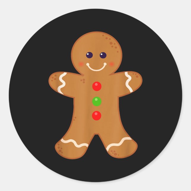Gingerbread Man Shirt Christmas Cookie Baking Holi Classic Round Sticker (Front)