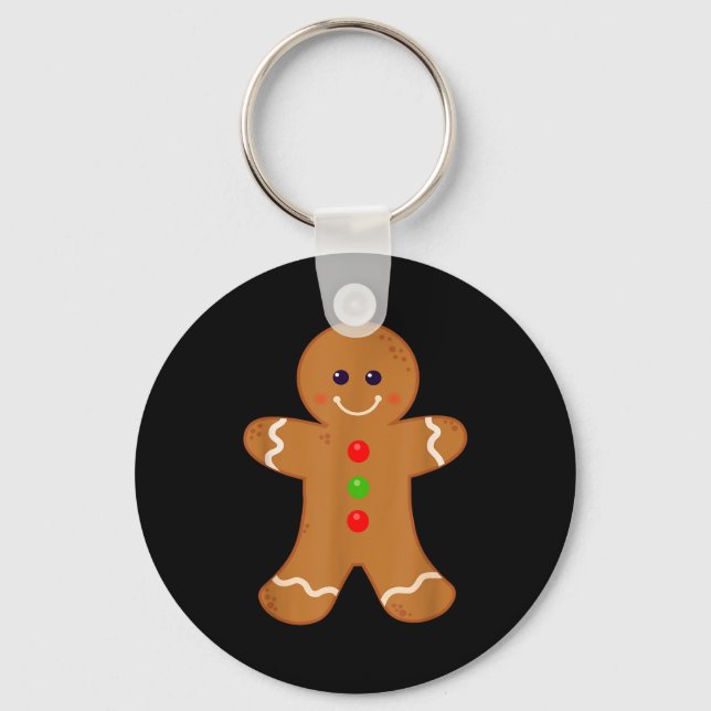Gingerbread Man Shirt Christmas Cookie Baking Holi Key Ring (Front)