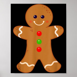 Gingerbread Man Shirt Christmas Cookie Baking Holi Poster
