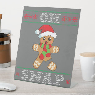 Gingerbread Man Shirt Gift Oh Snap Christmas Ugly Pedestal Sign