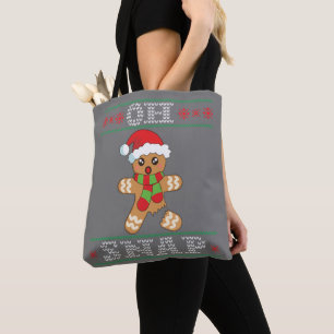 Gingerbread Man Shirt Gift Oh Snap Christmas Ugly Tote Bag