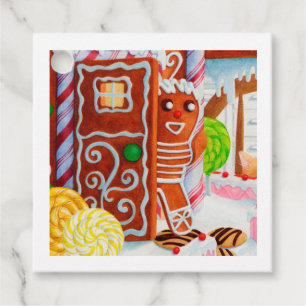GINGERBREAD MAN Square Gift Tags