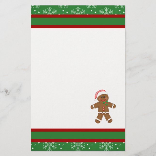 Gingerbread Man Stationery (Front)