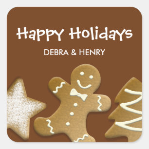 Gingerbread man sugar cookie holiday brown tag