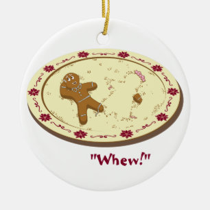 Gingerbread Man Survives! Ceramic Tree Decoration