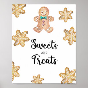 Gingerbread man - sweets and treats baby shower poster