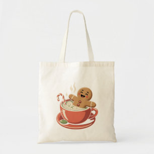 Gingerbread Man Taking a Matcha Bathub Christmas  Tote Bag