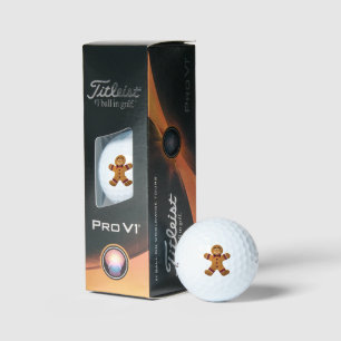 Gingerbread Man Titleist Pro V1 Golf Balls