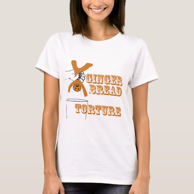 Gingerbread Man Torture Bizarre Humour T-Shirt (Front)