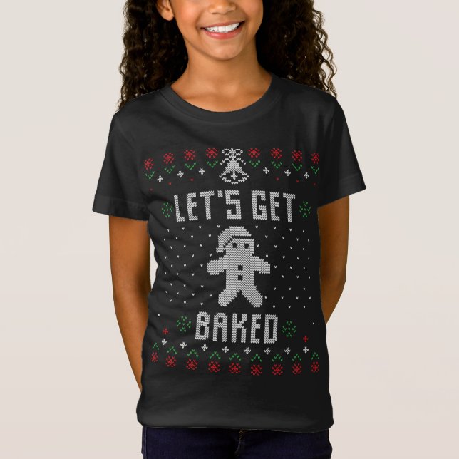 Gingerbread Man Ugly Christmas Sweater Funny Let's (Front)