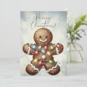 Gingerbread Man Winter Christmas Holiday Card