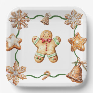 Gingerbread Man   Winter Christmas Plates