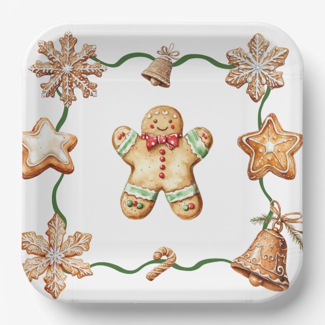 Gingerbread Man | Winter Christmas Plates (Front)