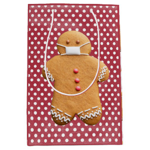 Gingerbread Man with a Mask   Cookie Medium Gift Bag