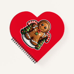 Gingerbread man with candy canes notebook