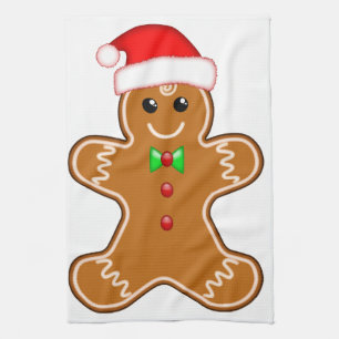 Gingerbread man with hat tea towel