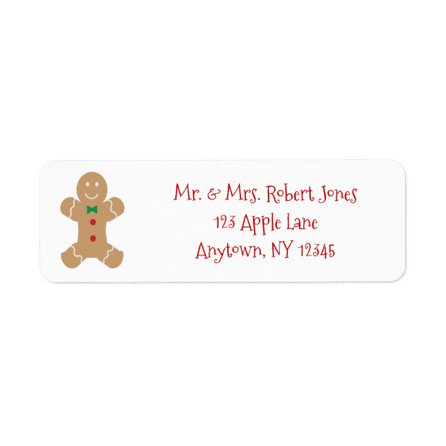 Gingerbread Man with Personalised Name Label (Front)