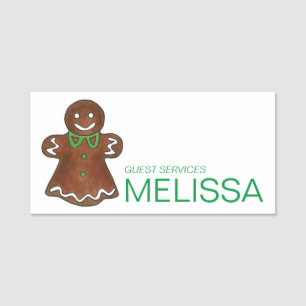 Gingerbread Man Woman Christmas Cookies Holiday Name Tag
