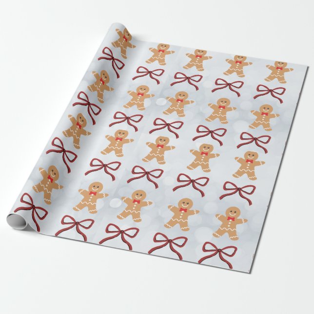 Gingerbread man wrapping paper (Unrolled)