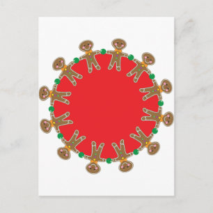 Gingerbread Man Wreath Postcard