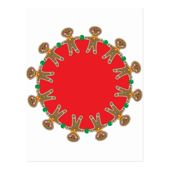Gingerbread Man Wreath Postcard