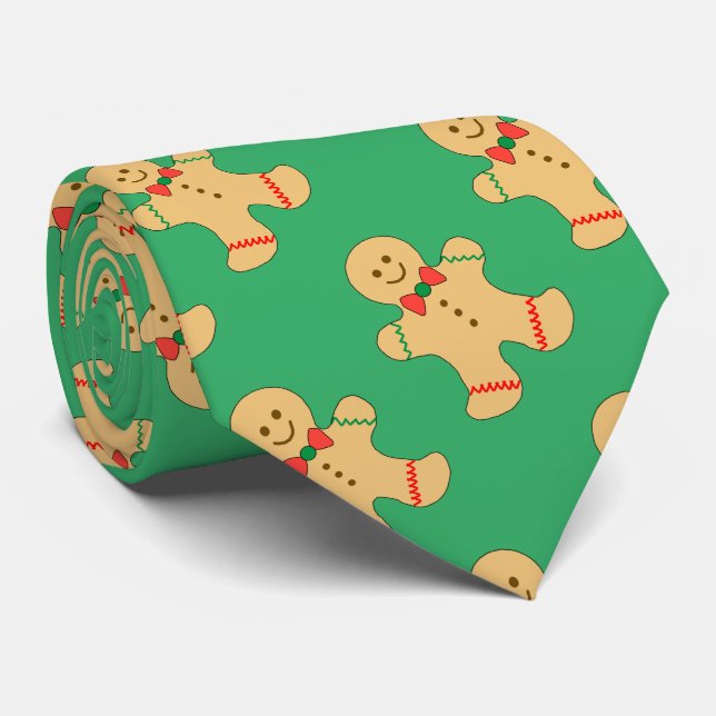 Gingerbread man Xmas - Christmas Tie (Rolled)