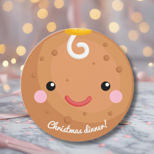 gingerbread man's head christmas invitation