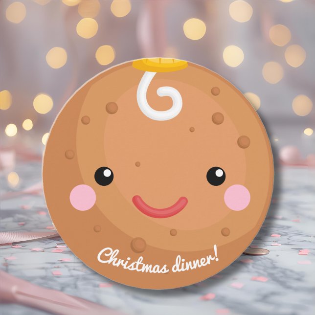gingerbread man's head christmas  invitation (Creator Uploaded)