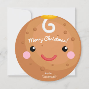 gingerbread man's head merry christmas card