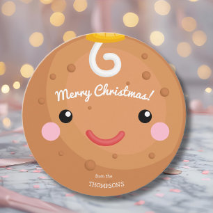 gingerbread man's head merry christmas card